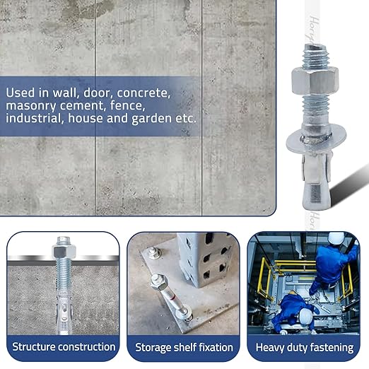 1/2" x 3-1/2" Wedge Anchor, for Cement and Concrete only, zinc-Plated Carbon Steel Screws and lag Bolts （10 pcs