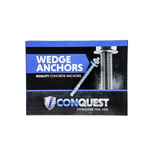 Conquest Zinc Plated Carbon Steel Concrete Wedge Anchors 1/4" x 3 1/4" - Heavy Duty Anchor Bolts for Interior Dry Environments and General Purpose Use (25 Pack)