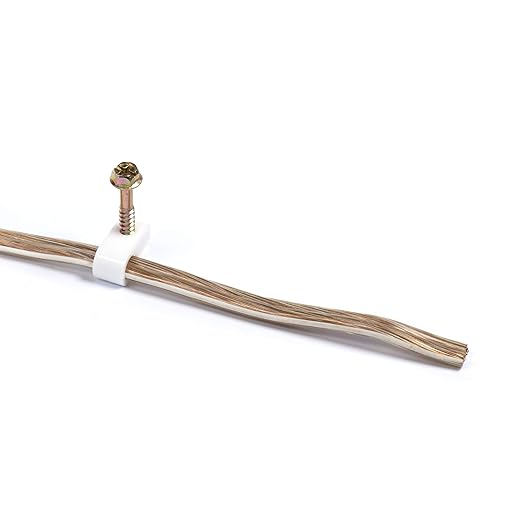THE CIMPLE CO Ribbed Plastic Conical Anchors and White Cable Screw Clips - for Concrete, Stucco, Brick, Drywall, and Similar - Kit of 10 Screw Clips, and 10 Anchors
