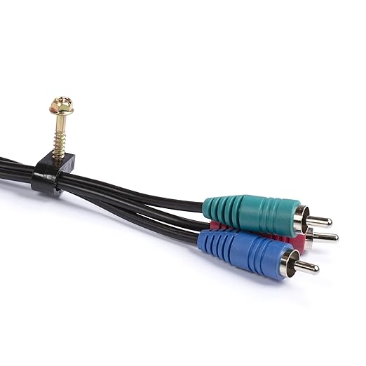 THE CIMPLE CO Ribbed Plastic Conical Anchors and Black Cable Screw Clips - for Concrete, Stucco, Brick, Drywall, and Similar - Kit of 50 Screw Clips, and 50 Anchors