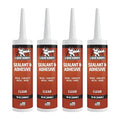 Liquid Rubber Caulk - Hybrid Silicone Adhesive and Protective Sealant, Clear, 4 Pack