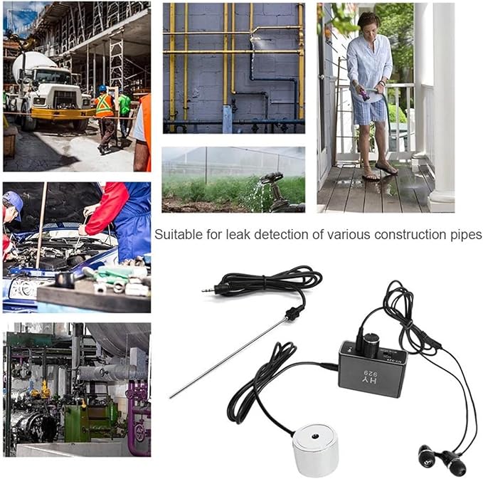 Water Leakage Detector, Water Pipe Leakage Monitor, High Sensitivity Water Pipe Leak Sensor, for Underground Water Leakage Site Construction Car Maintenance