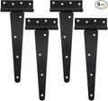 HLMOptimo Heavy Duty T Hinge Tee Hinge T Strap Hinge Shed Hinge Gate Hinge Barn Hinge Fence Hinge Door Hinge Wrought Rustproof All Size Black (4 pcs, 10 inch
