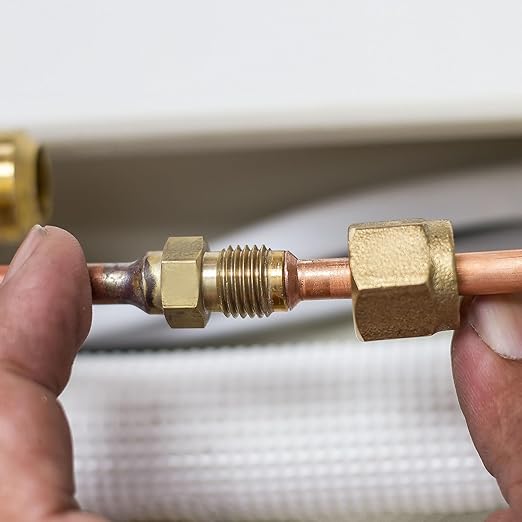 PATIKIL 3/16" Brass Compression Fittings,100Pcs Compression Insert Tube Fitting for Connecting Air, Fuel, Water, Oil and Inert Gases Lines