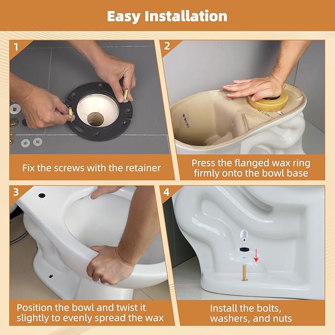 Hibbent Extra Thick Toilet Wax Ring, Universal Toilet Seal Ring, Heavy Duty Wax Bowl Ring Fits 3" and 4" Waste Line, Polyethylene Toilet Flange for Toilet Gas Odor Blocking and Watertight Sealing