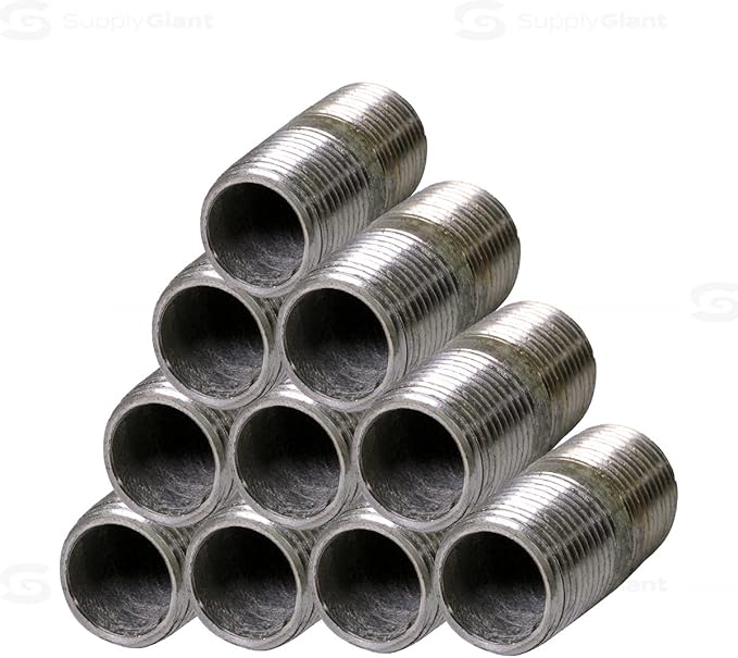Supply Giant OQHM1420-10 Steel Nipple Pipe, 1/4'' x 2", Galvanized