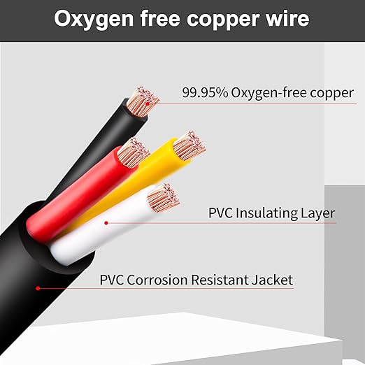 16 Gauge Wire 4 Conductor,16 AWG Electrical Wire Stranded PVC Cord Oxygen-Free Copper Cable,26FT 4 Core Pure Copper Flexible Cable Wire for LED Lamp Lighting Strips Automotive (16AWG-4C, 26FT)…