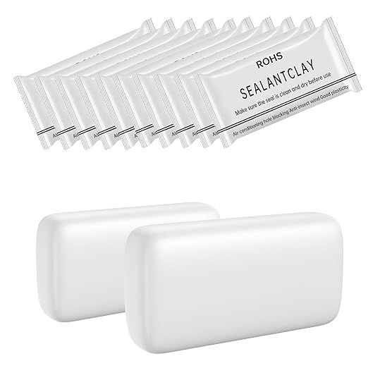 10 Pack White Seal Putty, Waterproof Duct Sealant Clay, Moldable Repair Sealing Mastic for Drain, Wall & AC Pipe Holes Repair, Air & Water Leak Prevention，Duct Seal，Plumbers Putty，Easy to Use