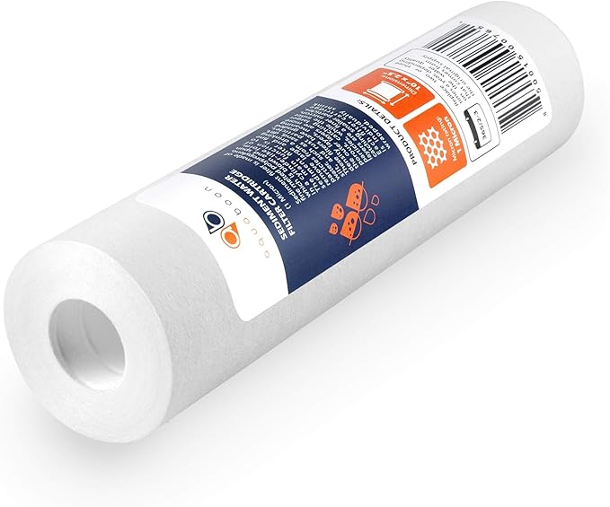 Aquaboon 1 Micron Whole House Sediment Filter 10 x 2.5 for RO & Well Water Filters Replacement Cartridges Compatible with AP110, WHKF-GD05, 25 Pack