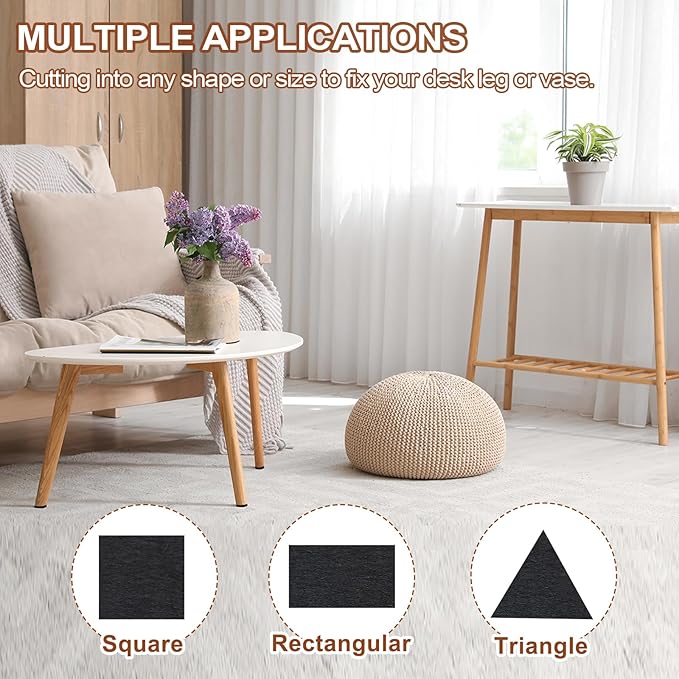 PATIKIL 10.2 Inch Diameter Lamp Base Felt 5Pack 2mm Thick Foam Adhesive Non-Slip EVA Protection Pad Mat for Lamp Furniture DIY Craft, Black