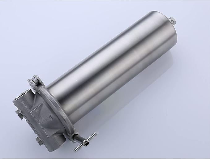 Amwater 304 Stainless Steel Filter Housing for Filter Cartridge, Water Filter Housing for Whole House Water Purification of Stainless Steel 304 (10" C Housing-1 NPT)