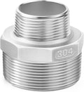 ChillWaves 304 Stainless Steel Pipe Fitting, Reducer Hex Nipple 1-1/2" NPT Male x 1/2" NPT Male Thread Adapter(1-PACK)