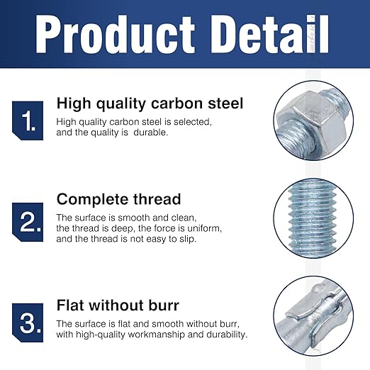 1/2" x 2-3/4" Wedge Anchor, for Cement and Concrete only, zinc-Plated Carbon Steel Screws and lag Bolts （30 pcs