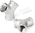 TAISHER 2PCS 304 Stainless Steel Y Shape 3 way Pipe Fittings, 3/8" x 3/8" x 3/8" NPT Female Pipe Fittings