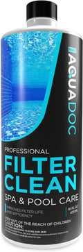 Hot Tub Filter Cleaner Soak, Pool Filter Cleaner & Pool Cartridge Cleaner - Spa Filter Cleaner Soak & Spa Filter Cleaning Solution for HotTub Cartridges. Easy to Use Filter Degreaser - AquaDoc PT