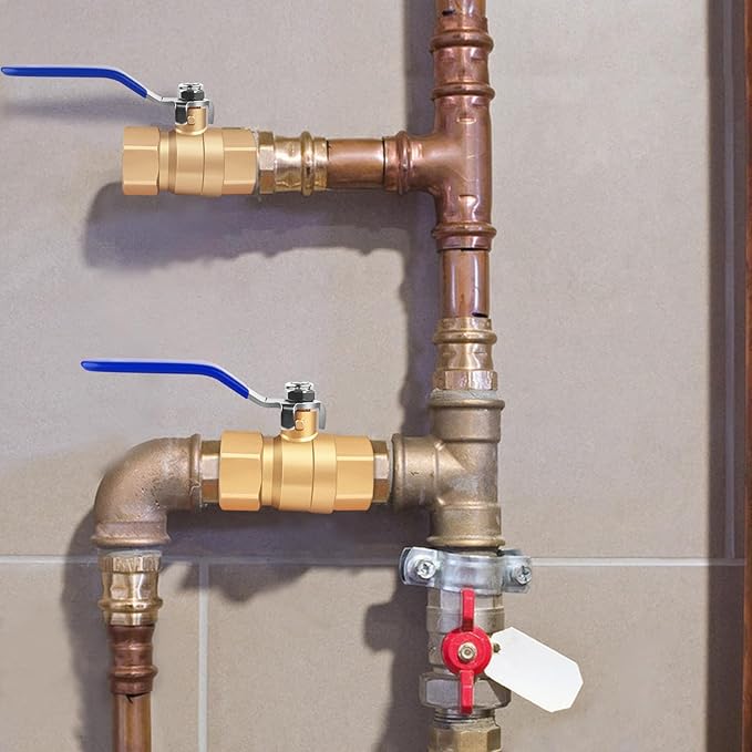 Boltigen 1 inch Forged Brass Ball Valve, 2Pack NPT Female to NPT Female Thread Heavy Duty Full Port Shut Off Valves, 600 WOG Long Handle Metal Plumbing Full Bore Control Valve Pipe Connector Fitting