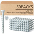 Tandefio 50 Pack 5/16" x 3" Concrete Screw Anchor Galvanized Large Diameter Heavy Duty Plated Concrete Anchors for Masonry Brick Anchoring Block Decking Framing Hex Drive