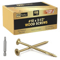 #10 x 2-1/2” Deck Screws, 108Pcs Star Drive Wood Screws, Rust Resistant Timber Screws for Timber/Log/Landscaping Wood, T25 Star Bit Included, Gold
