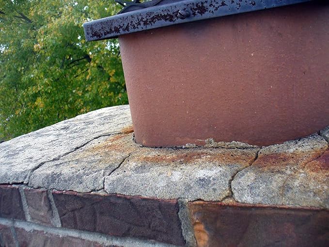300026 Trowelable Chimney Crown Repair – Elastomeric & Waterproof Coating for Crowns & Masonry with Natural Concrete Finish - Crack and Leak Prevention, & Long-Lasting Protection - 2 Gallon