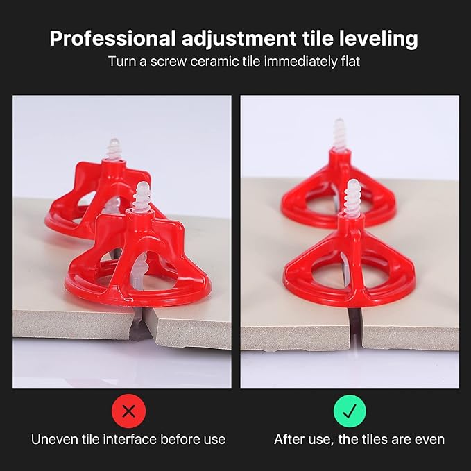 Pro-Grade 1/8" Professional Tile Leveling System Kit 700 Base+100 caps for Floor & Precision Gap Control |Effortless DIY Install(700 Base+100 caps, 1/8)