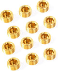 ChillWaves Brass Pipe Fitting, Internal Hex Head Socket Pipe Plug Fitting 3/8" NPT Male Thread Adapter(12-PACK)