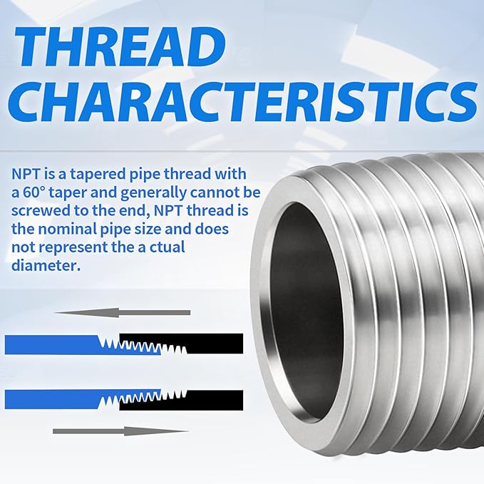 ChillWaves 304 Stainless Steel Pipe Fitting, Nipple Cast Pipe 3/4" NPT Male x 3/4" NPT Female Thread 4" Length(100MM)(1-PACK)