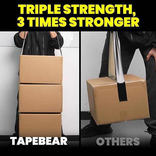 TAPEBEAR Duct Tape Heavy Duty Waterproof 1.88" x 35 Yards, 16.5mil Thick Strong Tape, UV Resistant, All-Weather, No Residue, Super Strength for Industrial Use Indoor Outdoor Repairs, Black