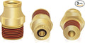 1/4" Brass Push to Connect DOT Air Brake Fittings, 3PCS Air Line Quick Connect Fittings 1/4" Tube OD x 1/4" NPT Connector Tube to Male Pipe for Truck Trailers Air Brake System