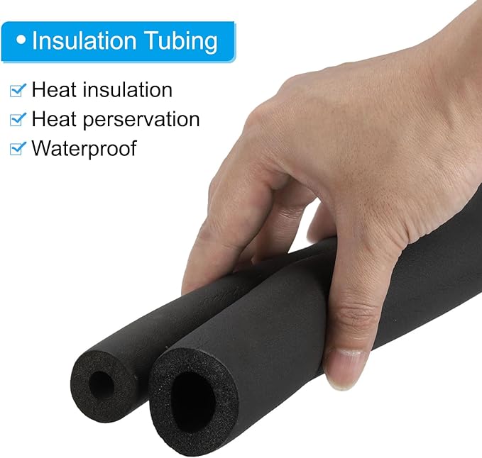 PATIKIL 1-1/4"(32mm) ID x 6Ft Pipe Insulation Foam Tube, 2Pcs Pipe Cover Wrap Roll Bar Padding Tubing for Handle Grip HVAC Outdoor Air Conditioner Units
