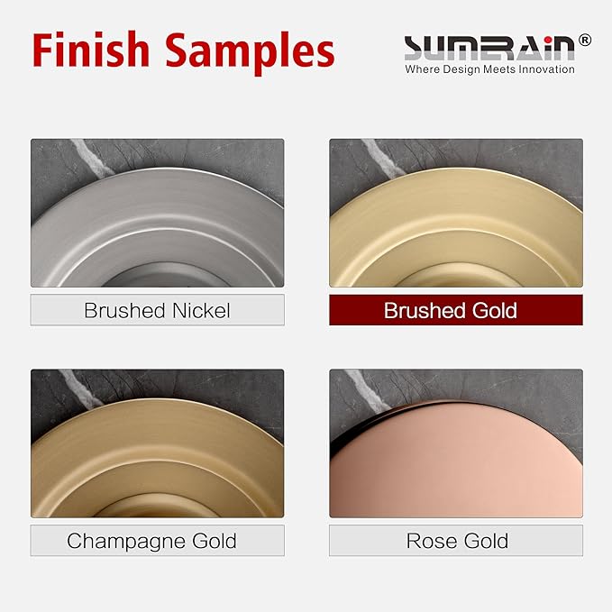 sumerain Rain Shower System Brushed Brass Dual Functions Shower Faucet Complete Set Including 8" Shower Head, Rough-In Valve Body and Trim