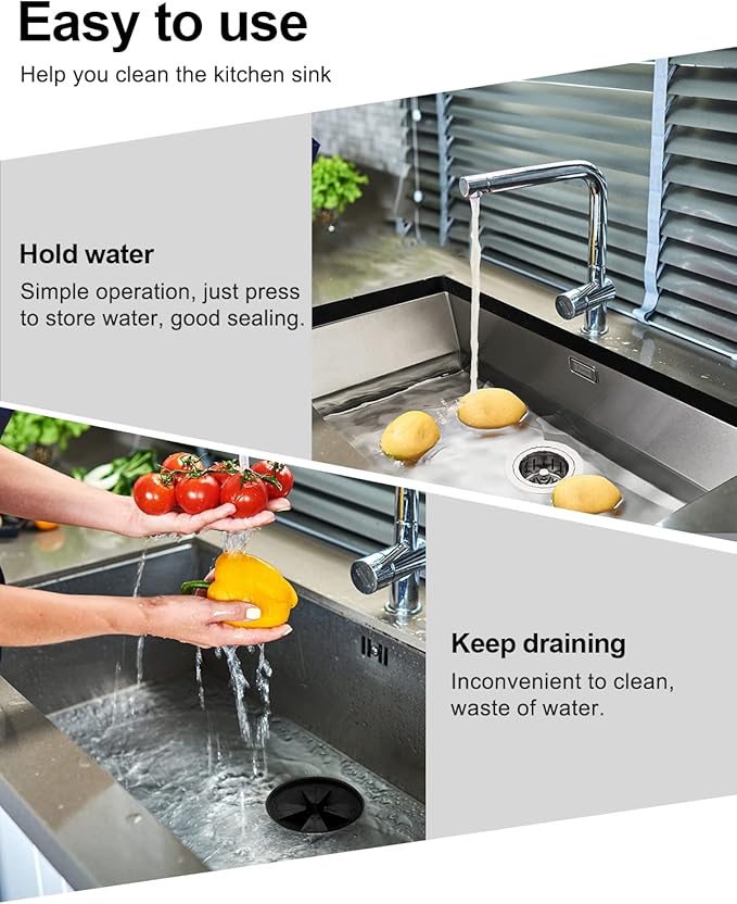 BOTEMY Extended Garbage Disposal Flange Basket Strainer Stopper, Deep 304 Stainless Steel Kitchen Sink Flange for 3-1/2 Inch Standard Sink Drain Hole, Polished Deep Sink Disposal Stopper