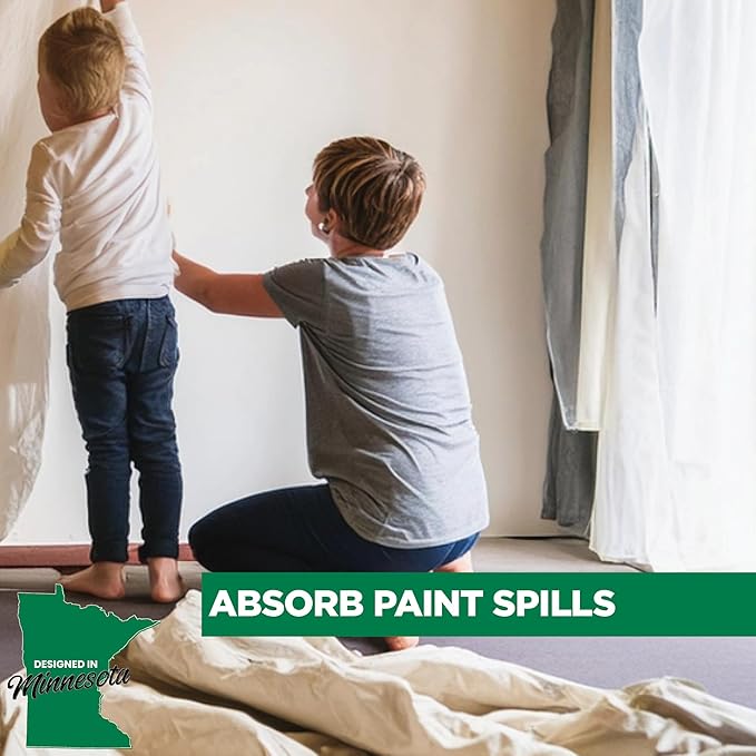 EZ Drop Painter's Large Canvas Fabric Drop Cloth for Painting (9 ft. x 12 ft.)