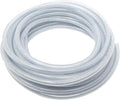 Gloxco Clear Braided PVC Tubing, Food Grade, Heavy Duty Reinforced Hose, 1/4" ID, 50 Ft Length
