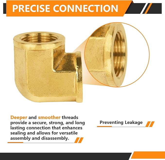 20-PCs HeSun Brass Pipe Fitting, 3/4" x 3/4" NPT Female 90-Degree Barstock Street Elbow
