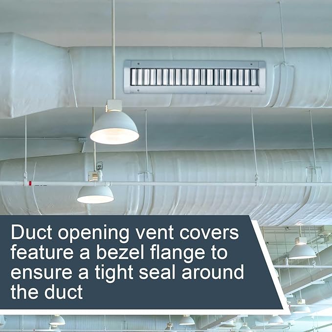 2 Pcs 17" x 3" Inch Louvered Air Return Vent Cover for Round Ducts from 6.30" to 15.74" Inches Galvanized Steel with Adjustable Louver Blades, HVAC Pipes Air Supply Exhaust Register Grille