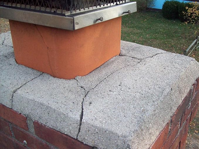 300026 Trowelable Chimney Crown Repair – Elastomeric & Waterproof Coating for Crowns & Masonry with Natural Concrete Finish - Crack and Leak Prevention, & Long-Lasting Protection - 2 Gallon