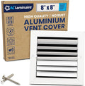8x8 Inch (Duct Opening) Aluminum 2-Way Air Flow Vent – HVAC Vent Cover for Wall or Ceiling – Quiet HVAC Wall Register with Multi-Shutter Damper – Adjustable Curved Blade - Plastic Seal for Tight Fit