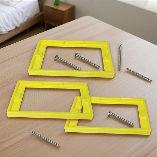 3 PCS 1/4" Single Gang Outlet Box Extenders with 6 Screws - Electrical Outlet Extender Receptacle Box Extenders for Electrical Outlet Switches, Yellow