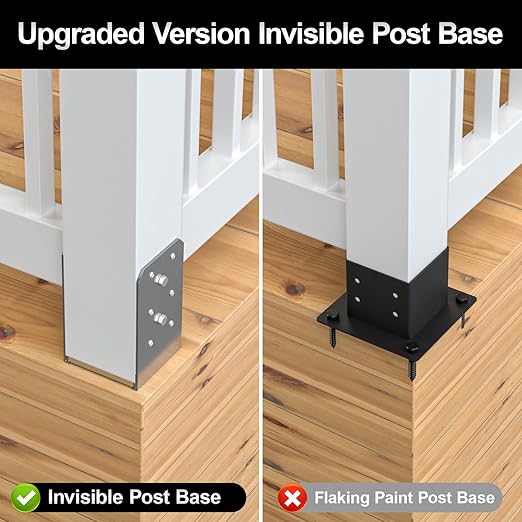 6"x 6" Post Base, 10Pcs Stainless Steel Adjustable Post Anchor Bracket(Internal 5.5 x 5.5), Adjustable Post Base for Pavilion Deck Porch Handrail Railing Support Decorative Anchor Plate