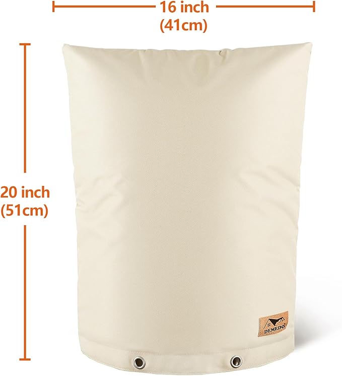 Backflow Preventer Insulation Cover - Water Pipe Insulation Sprinkler Cover for Outside - Insulated Backflow Cover Pouch for Irrigation Back Flow Valve in Winter or Sun Exposure (16" W x 20" H, Sand)
