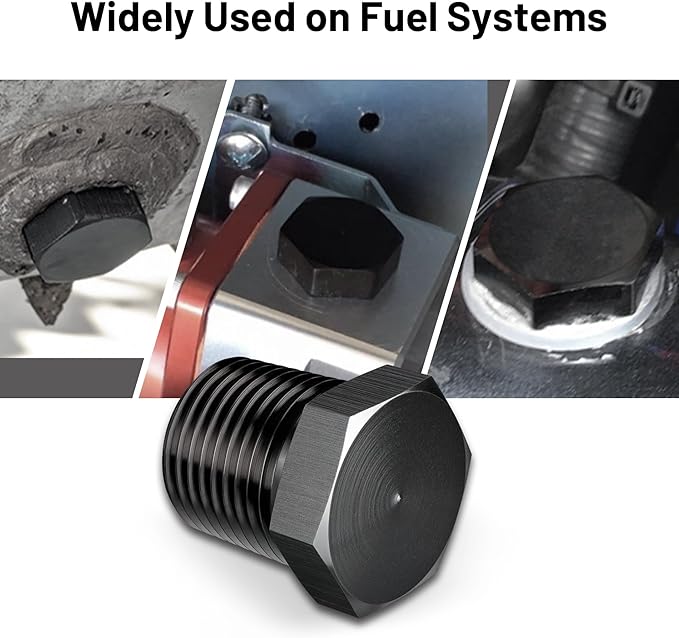 EVIL ENERGY 1/2" NPT Plug Male Hex Head Fitting Adapter Aluminum Black