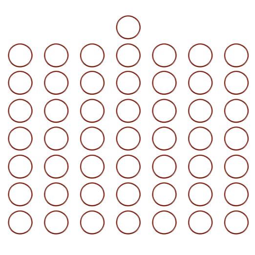 MECCANIXITY Silicone O-Ring 30mm ID 34mm OD 2mm Width Metric VMQ Sealing Gasket Replacement 50A Durometer for Plumbing Compressor Faucets Valves Repair (Red, Pack of 50)