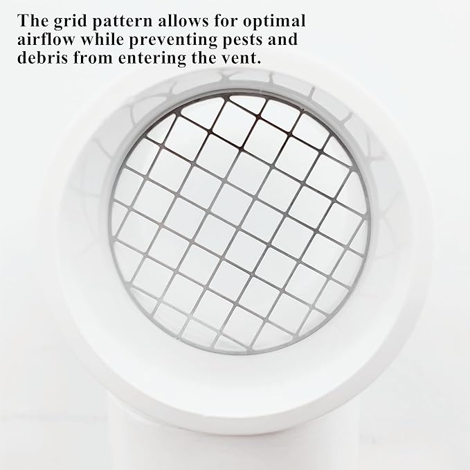 PVC Vent Cap 1 pcs for 2" Schedule 40,PVC Termination Cap,Vent Cover Screen,Round Furnace PVC Pipe Stainless Steel Roof Vent Cap,Installation not Required That PVC Elbow,or Coupling