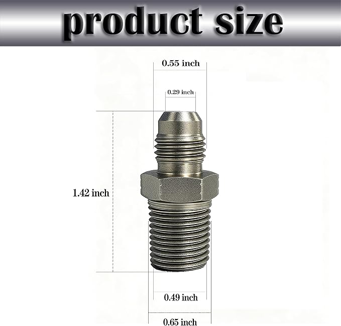 3/8" JIC Male x 3/8" NPT Male Hydraulic fitting, Carbon Steel SAE 37°Flare Pipe Adapter Tube Fitting Straight Union Connector