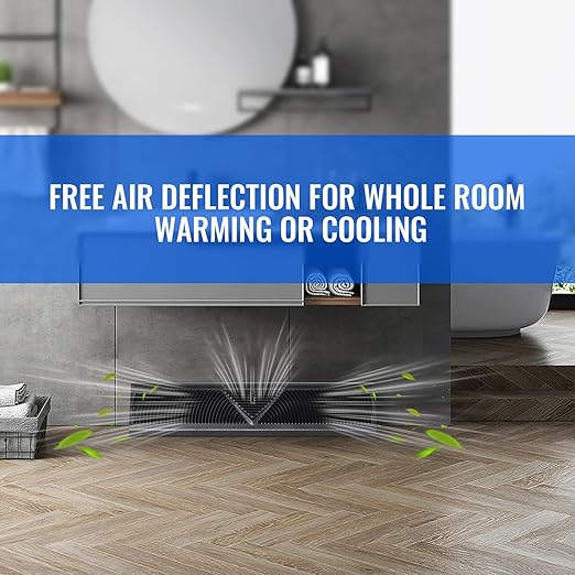 8 Pcs Baseboard Register Vent 24 Inch Duct Opening Size Baseboard Vent Covers Diffuser Adjustable Corner Return Air Grille for Home Floor Wall Air Flow Control (8, Black, 24 Inch)