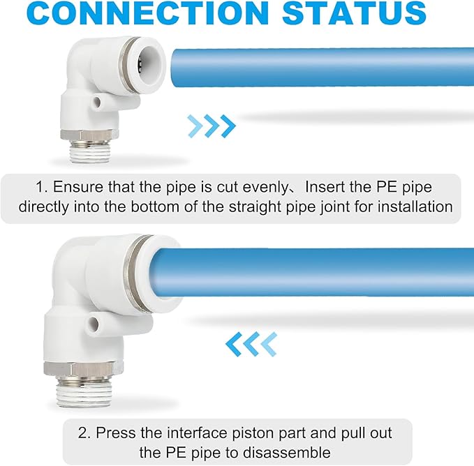 PATIKIL Push to Connect Fitting, 5 Pack Pneumatic Air Elbow Quick Connector 3/8"PT Male Thread x 14mm Tube 90 Degree Connect Tubing Elbow Air Tube Fitting Pneumatic Quick Adapter, White
