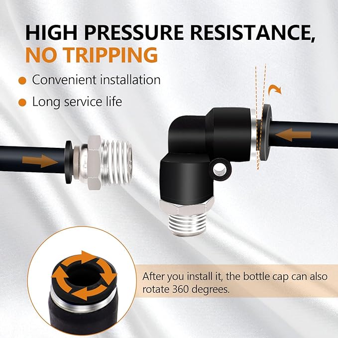 mankk 53PCS Quick Connect Air Hose Fittings Kit 1/8" 1/4" 3/8" 1/2" Push to Connect Fittings Air Line Quick Connect Fitting Quick Release Pneumatic Kit