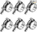 6 Pack 1-3/16 inch T-Bolt Hose Clamps, Stainless Steel_304 Working Range 38mm-43mm for 1-3/16" Hose ID, Turbo Intake Intercooler Clamp for Automotive