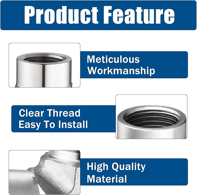 Stainless Steel Pipe Fitting,90 Degree Barstock Street Elbow, 1/8" NPT Female x 1/8" NPT Female (Pack of 2)