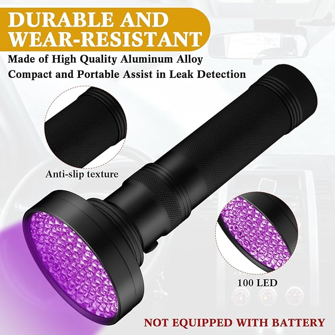AC Leak Detector Kit, R1234yf R134a R410a AC Oil UV Dye Injector Kit Refrigerant Leak Detector Tool Low Side Quick Coupler Mini Split Adapter Glasses Flashlight(Classic)